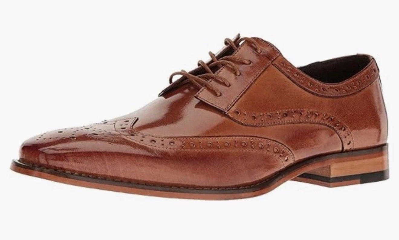 Stacy Adams Mens Tinsley Wingtip Oxford Brown Size 12 men’s