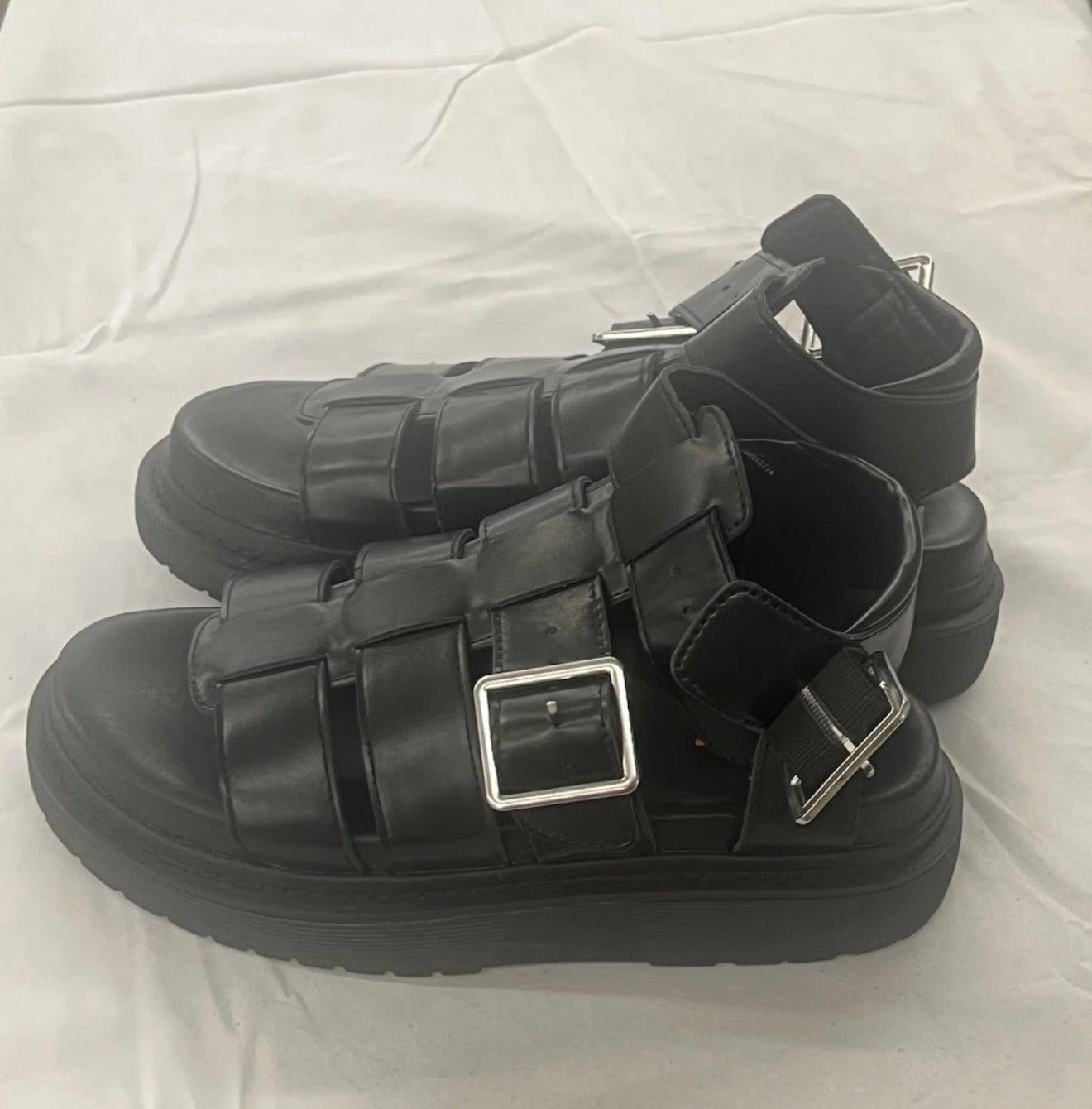 No Boundaries Fisherman Women's Buckle Sandals Black Size 6