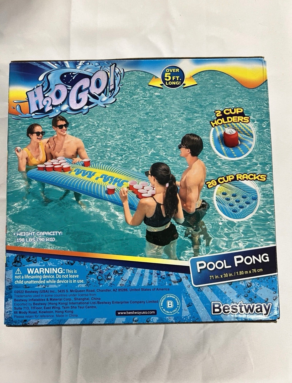 H2OGO! 71" x 30" Adult Pong Inflatable Pool Game Multicolor