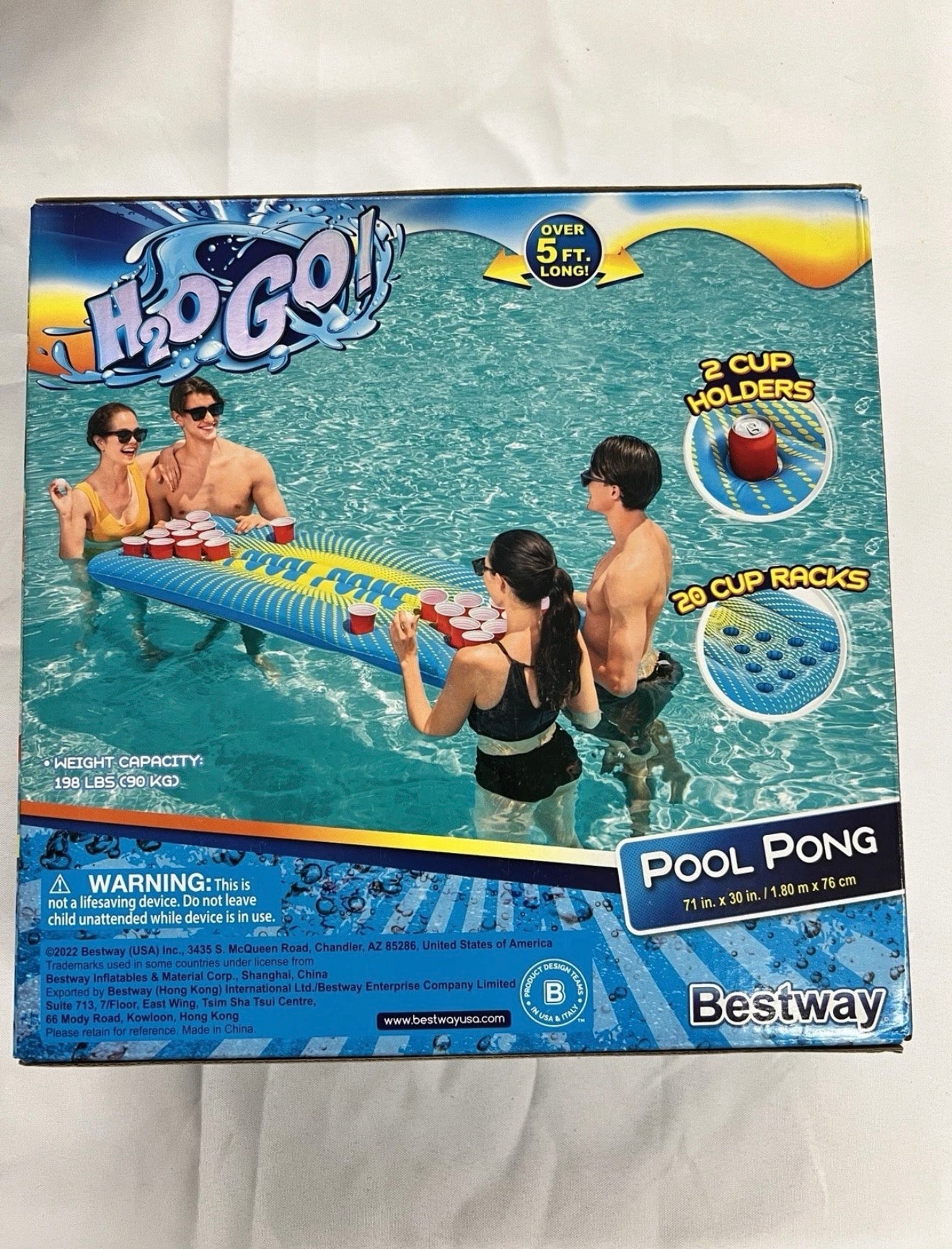 H2OGO! 71" x 30" Adult Pong Inflatable Pool Game Multicolor