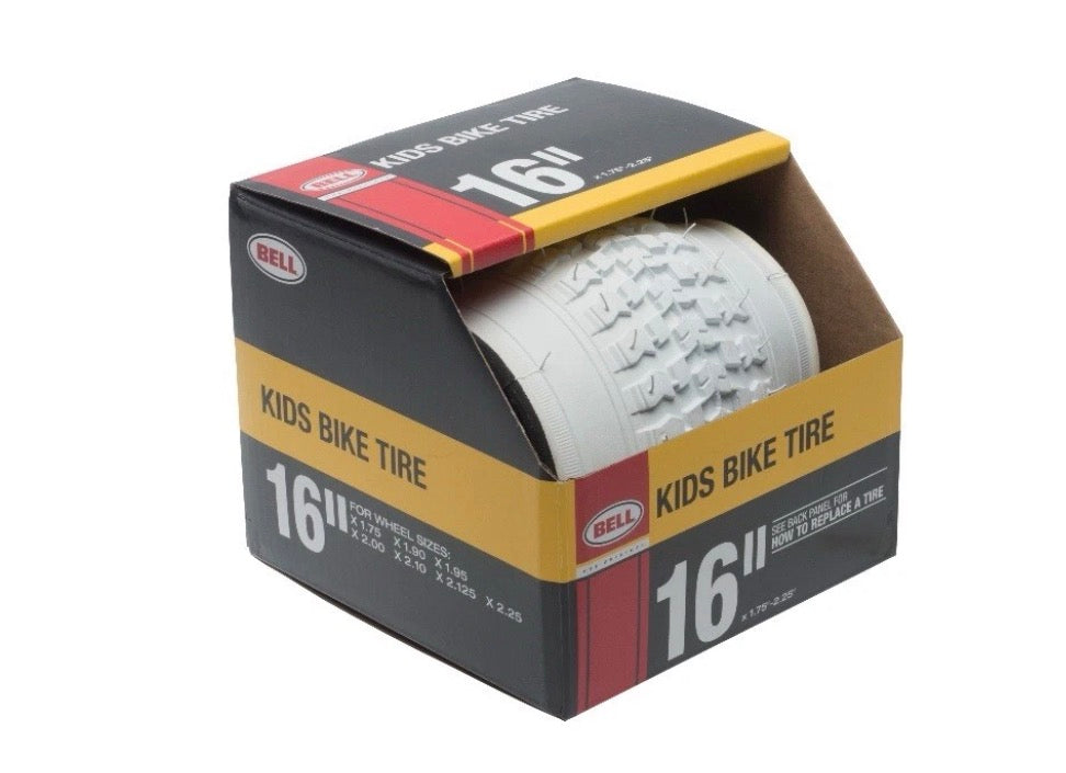 Bell Sports Standard Kids Bike Tire, 16" x 1.75-2.25",White