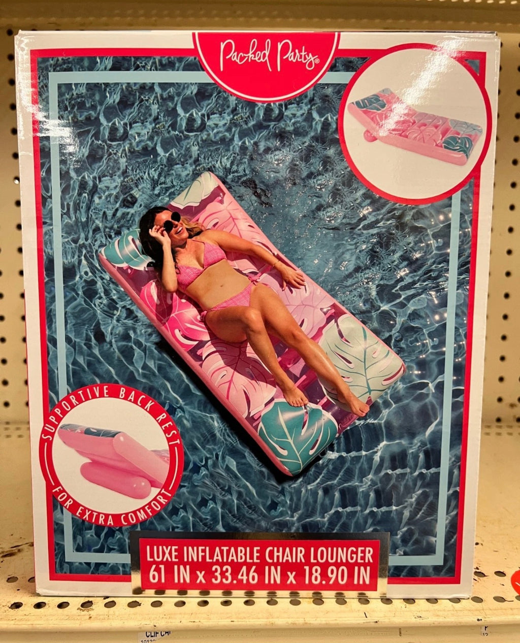Packed Party 61" Luxe MultiColor Inflatable Pool Float for Females Age Group 14+