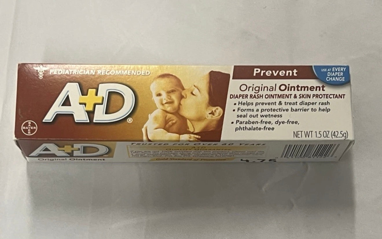 A+D Original Diaper Rash Ointment, Baby Skin Moisturizer, 1.5 Oz Tube