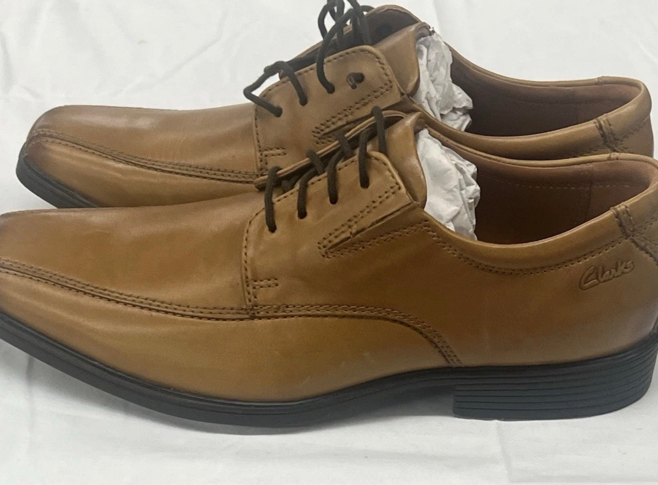 Clarks Tilden Walk Mens Oxfords Tan Leather Lace Up Size 7