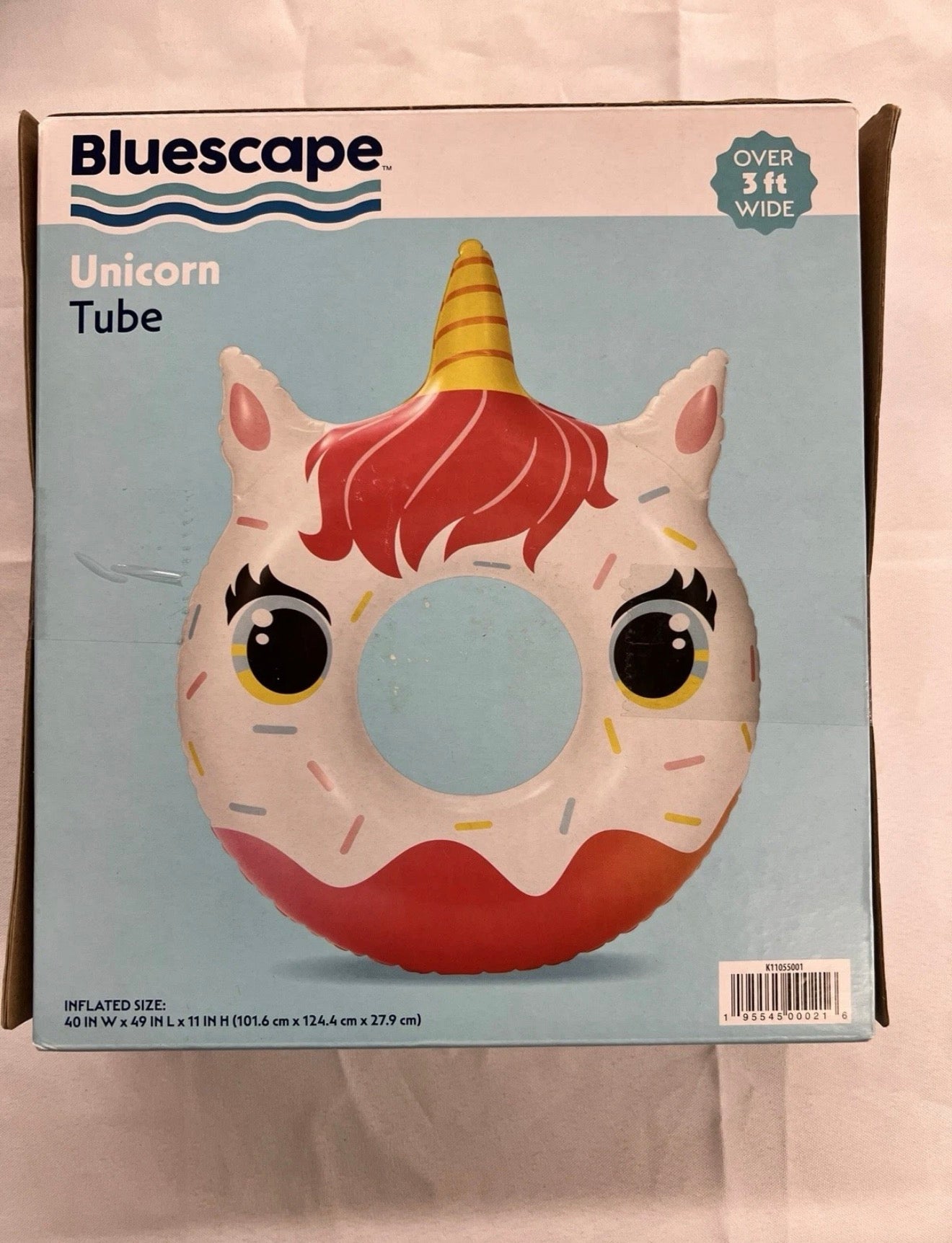 Bluescape White Unicorn Donut Inflatable Swim Tube Pool Float, for Kids