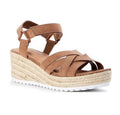 TIME AND TRU Womens Size 7 Espadrille Wedge Memory Foam Taupe/Beige Sandals