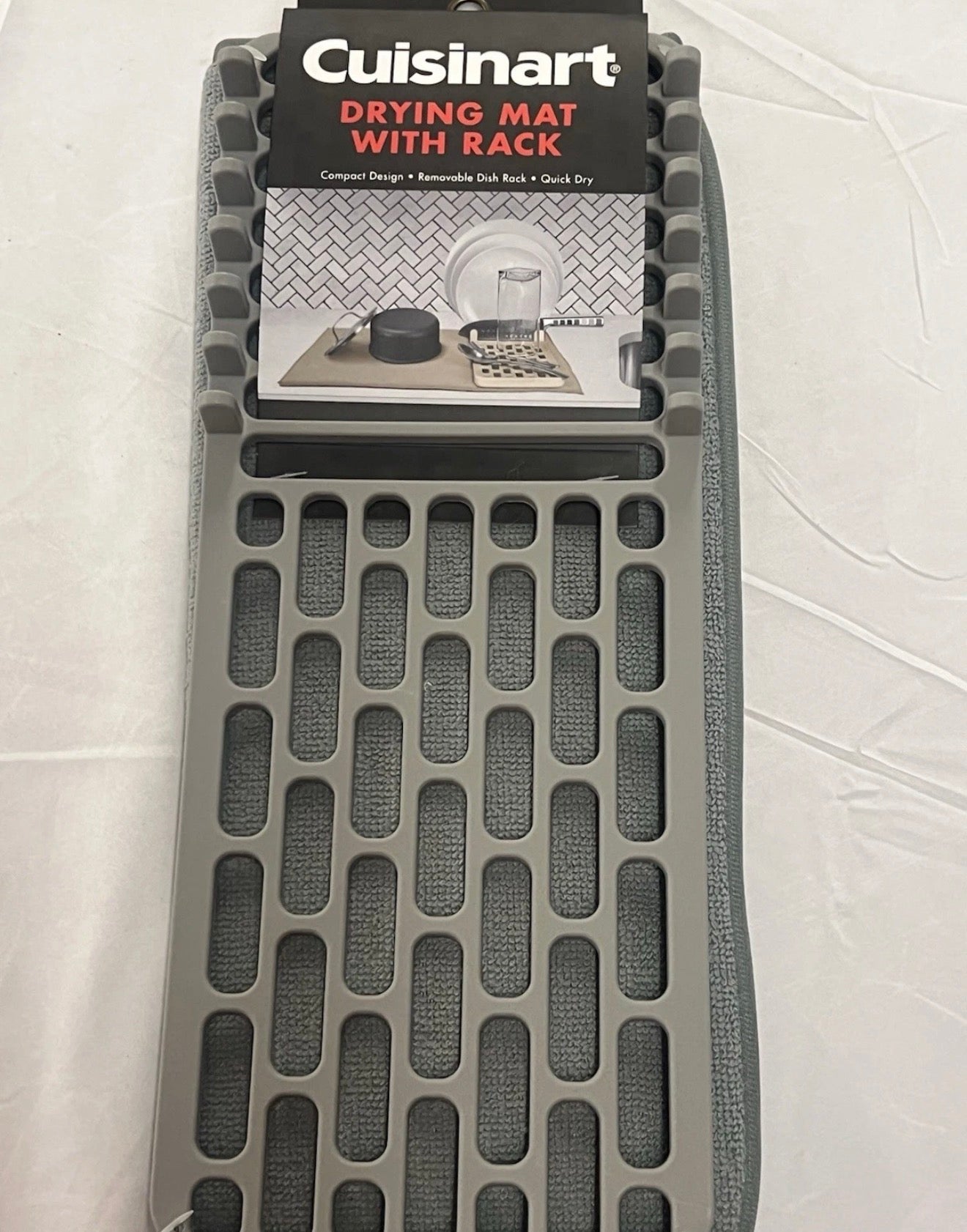 DISH DRY MAT W/ RCK GRY