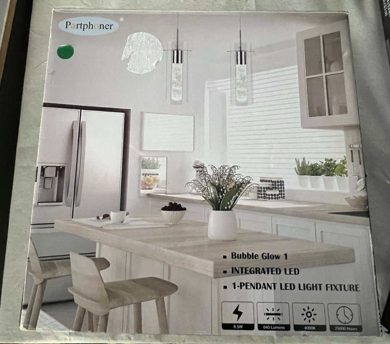 1 Pack Pendant Ceiling Light Fixture, Pendant Lights for Kitchen Island Crystal