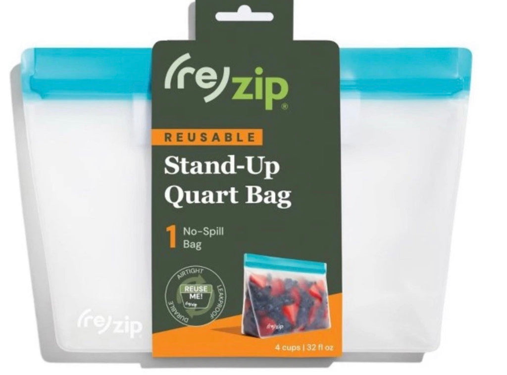 (re)zip Reusable Leakproof Food Storage Stand-Up Quart Bag - 4 Cup