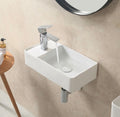 HOROW Small Vessel Sink with Pop Up Drain, 18" x10" Porcelain Ceramic Wall