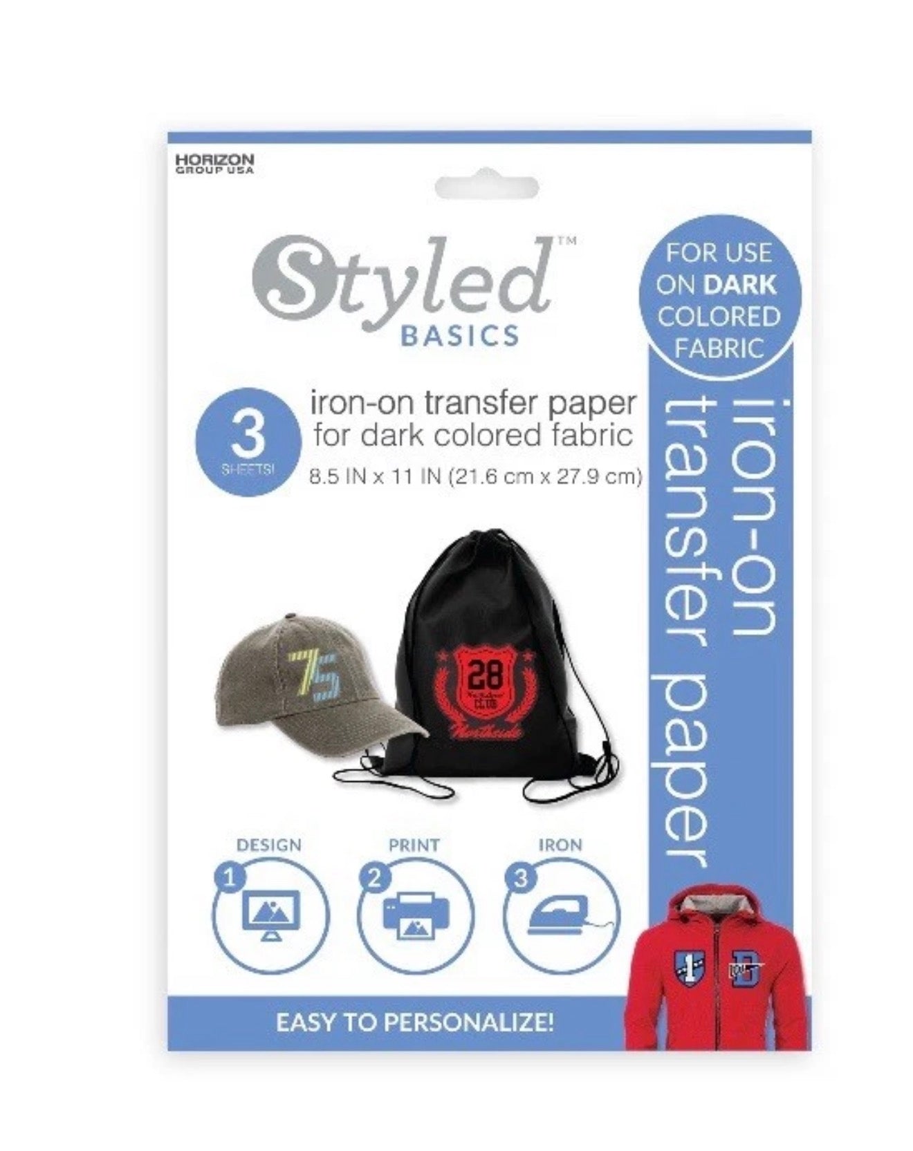 Styled Basics Print & Transfer Paper Sheets for Dark Colored Cotton Fabric
