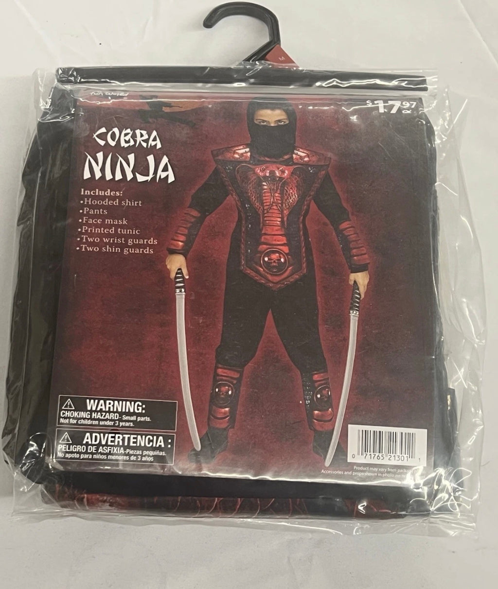 Red Cobra Ninja Halloween Costume for Children, Boys Size M (8), by Fun World