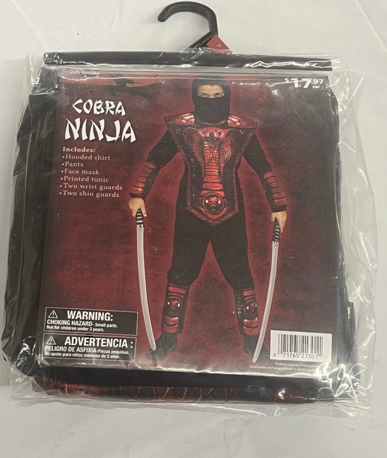 Red Cobra Ninja Halloween Costume for Children, Boys Size M (8), by Fun World