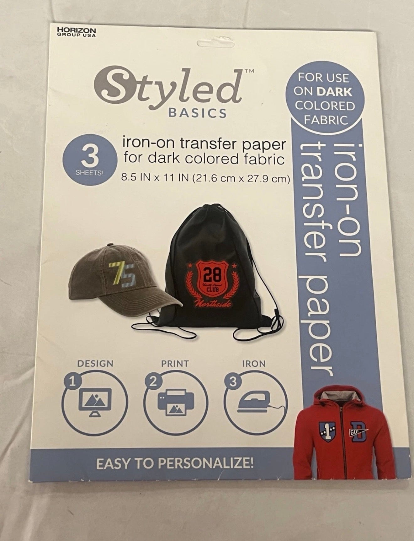Styled Basics Print & Transfer Paper Sheets for Dark Colored Cotton Fabric