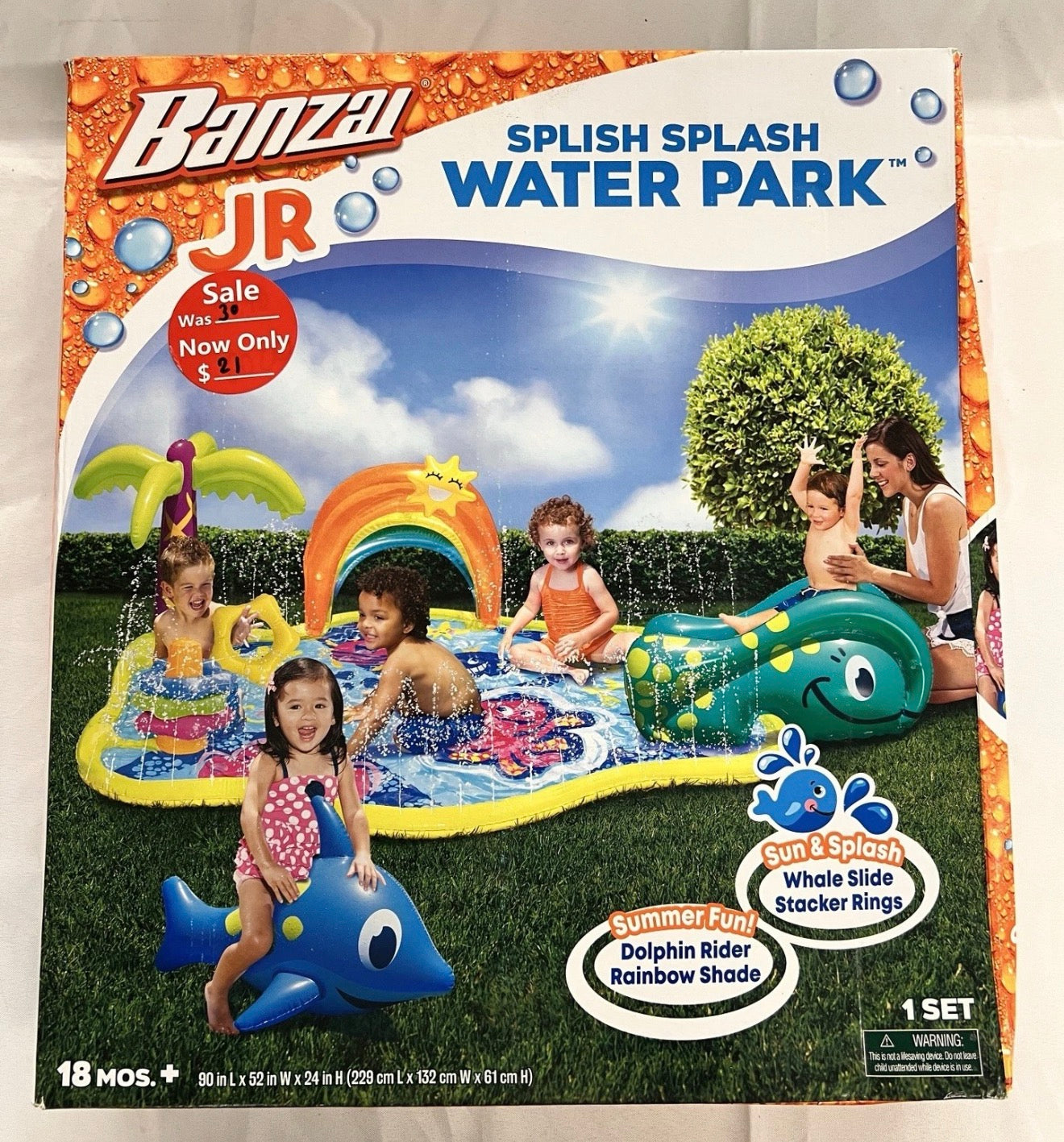 Banzai Jr. Splish Splash Water Park Outdoor Summer Play Center