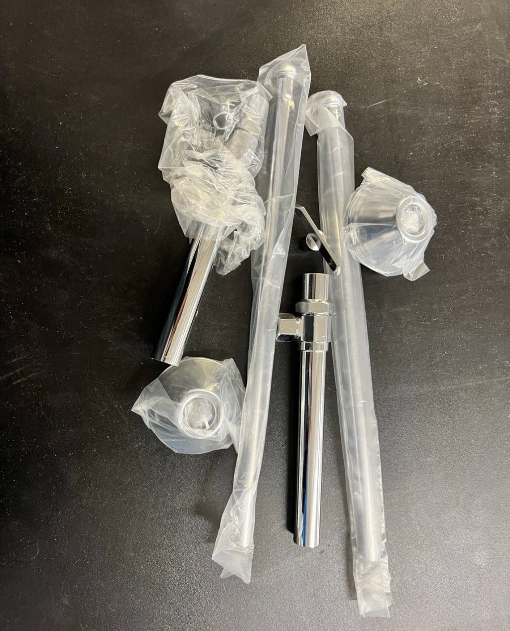 Bathroom Supply Kit with 5/8" OD X 3/8" OD Angle Stop - Chrome