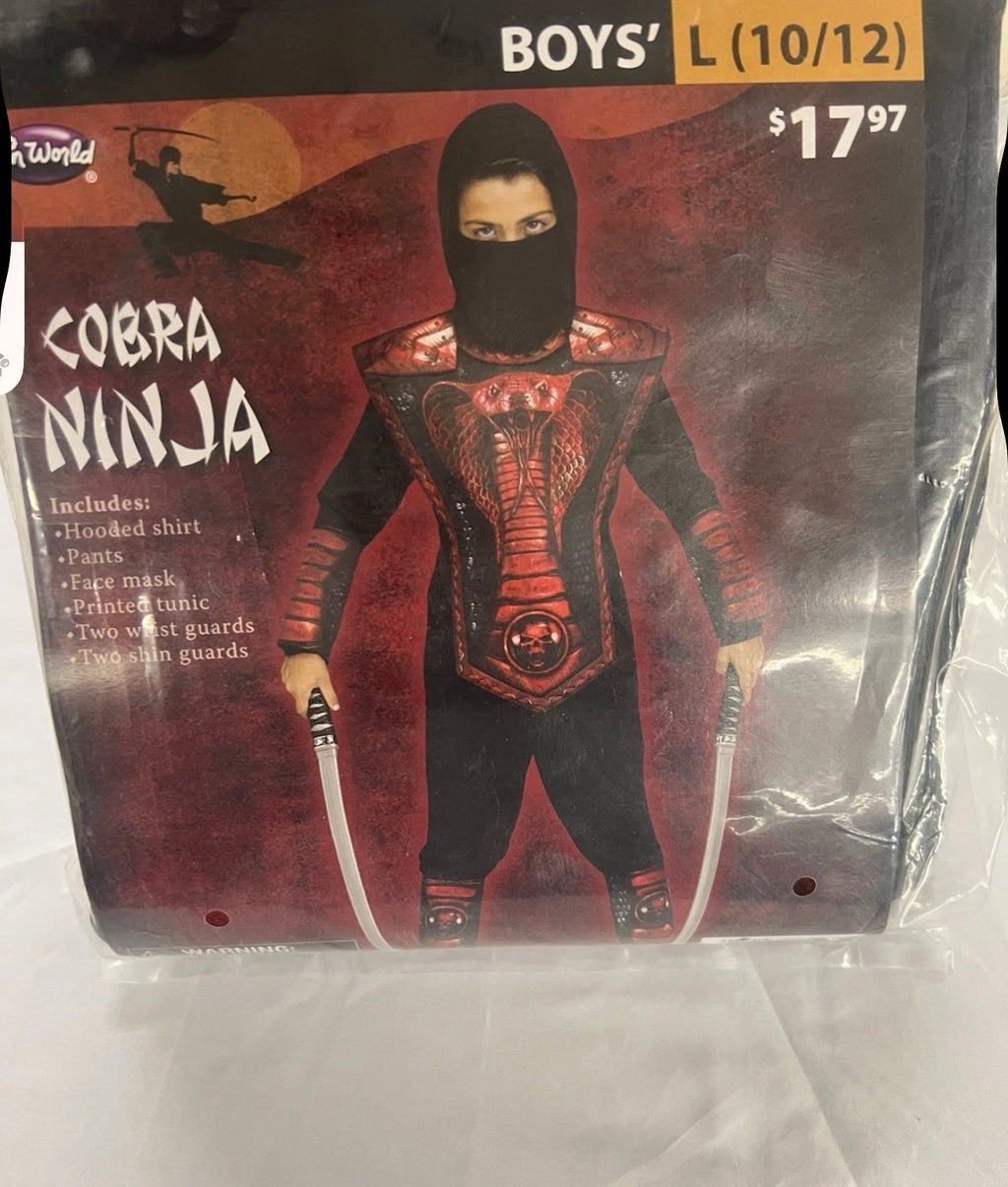 Red Cobra Ninja Halloween Costume for Children, Boys Size L (10/12),by Fun World