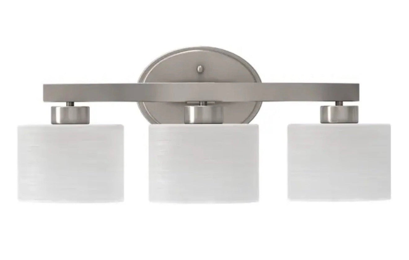 allen + roth Merington 21.5-in 3-Light Brushed Nickel Transitional Vanity Light