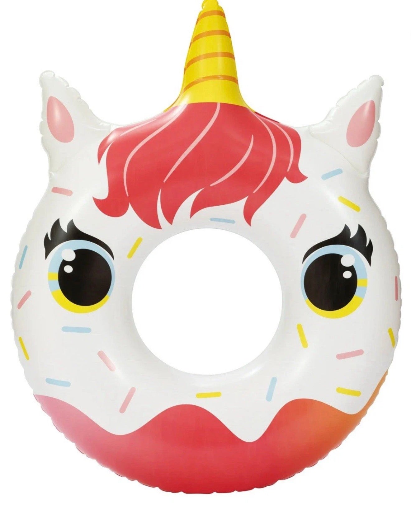 Bluescape White Unicorn Donut Inflatable Swim Tube Pool Float, for Kids