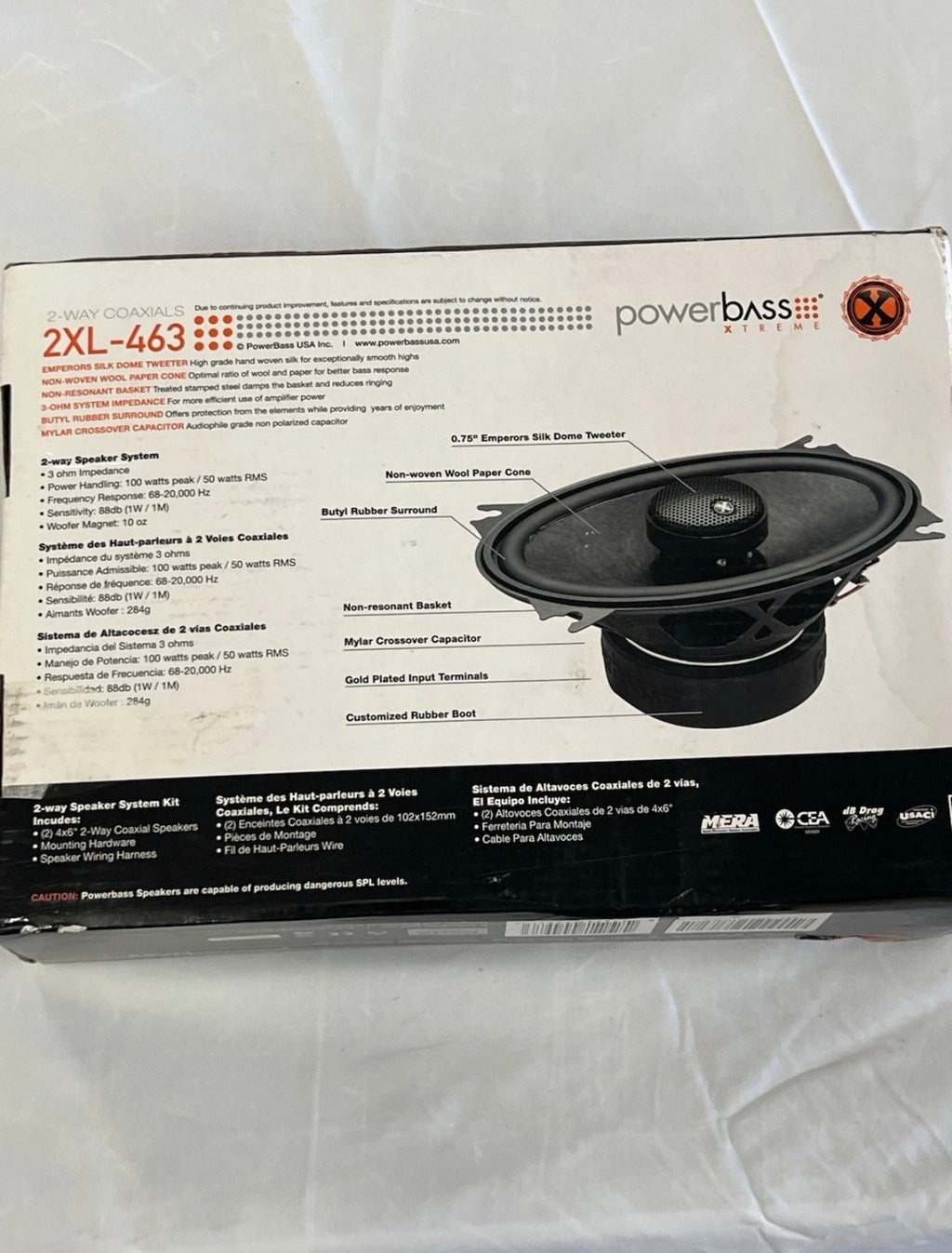Powerbass 2XL-463 Speaker, 50 W RMS, 100 WPMPO, 2-way