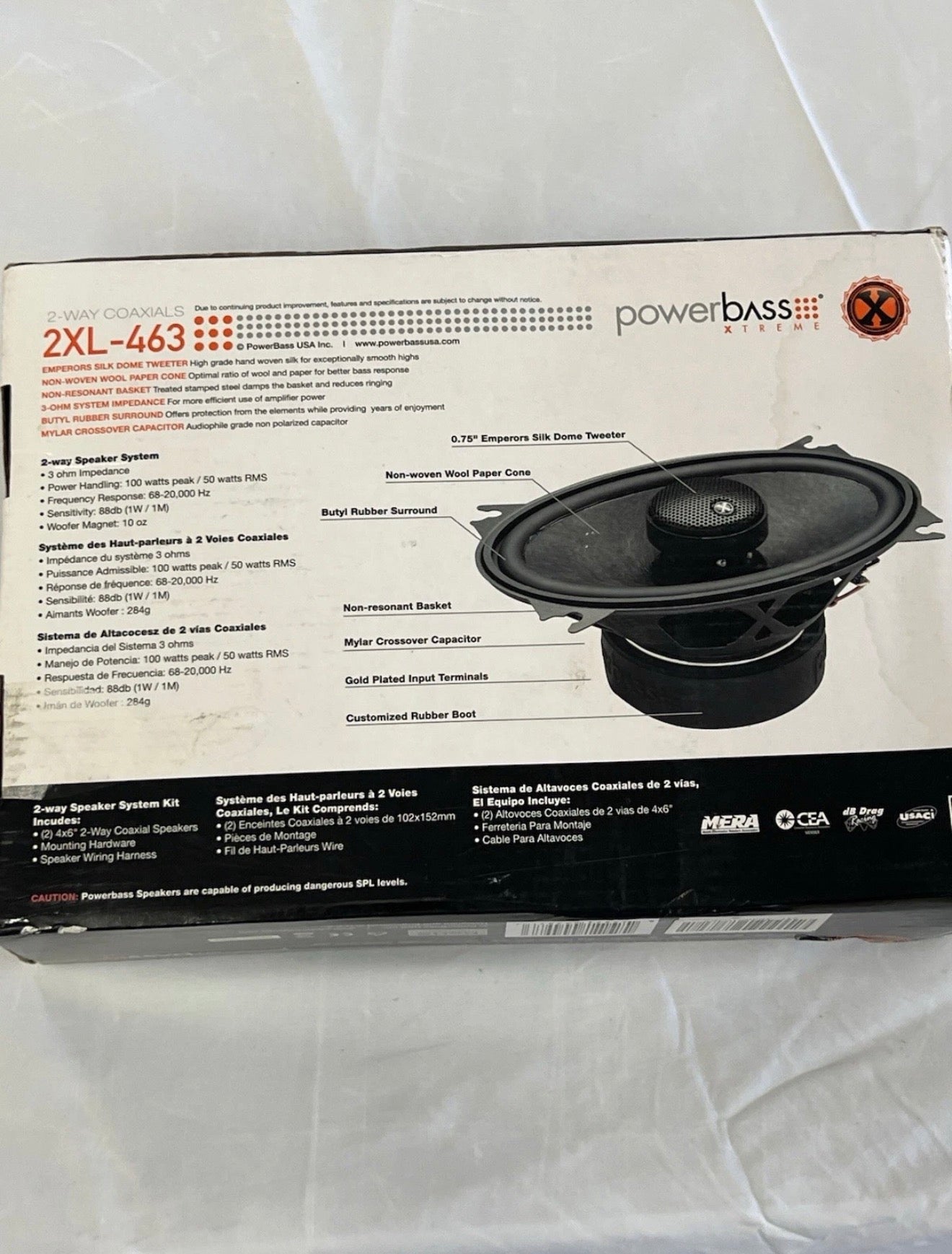 Powerbass 2XL-463 Speaker, 50 W RMS, 100 WPMPO, 2-way