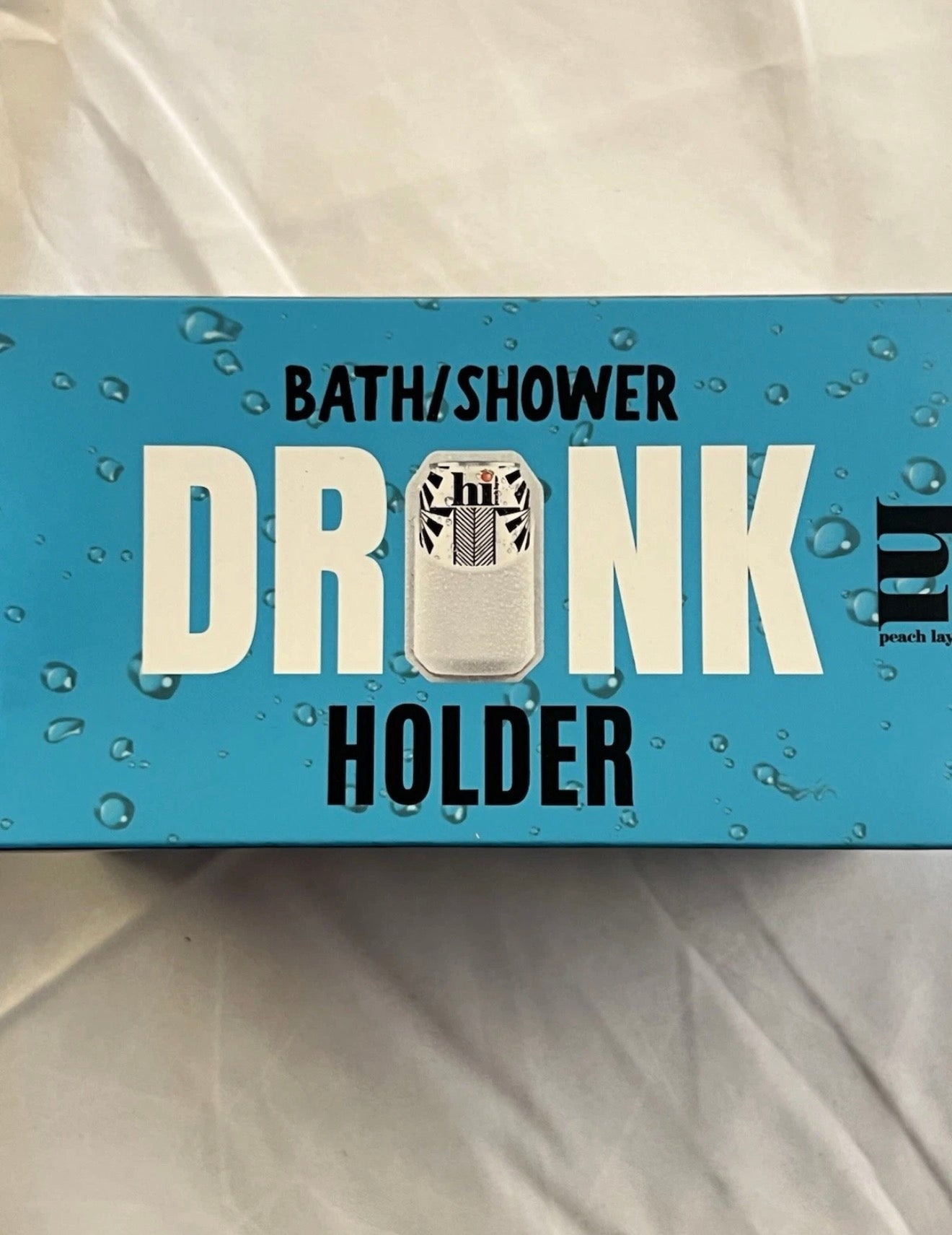 Hi Peach Layne Bath and Shower Drink Holder, White