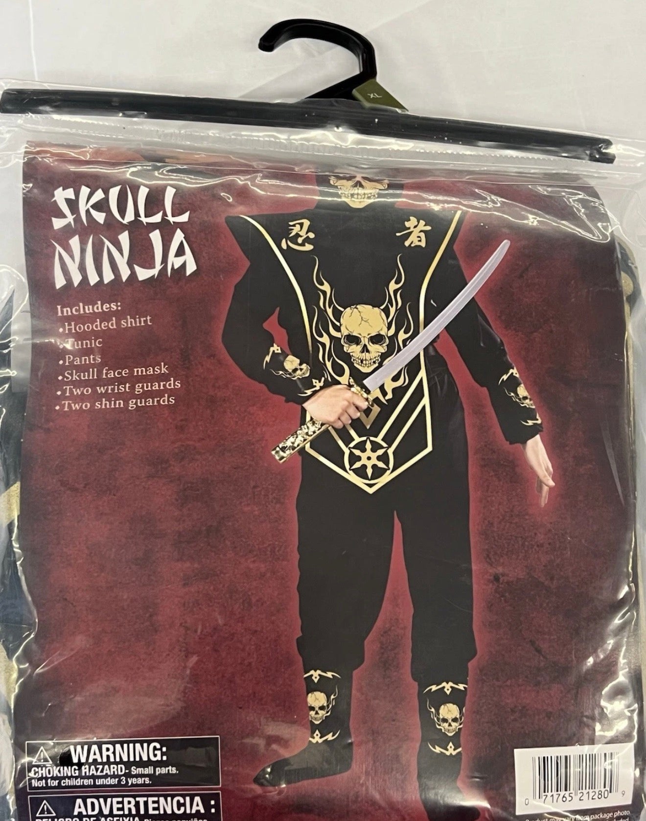 Gold Skull Ninja Halloween Costume for Children, Boys Size XL (14/16)