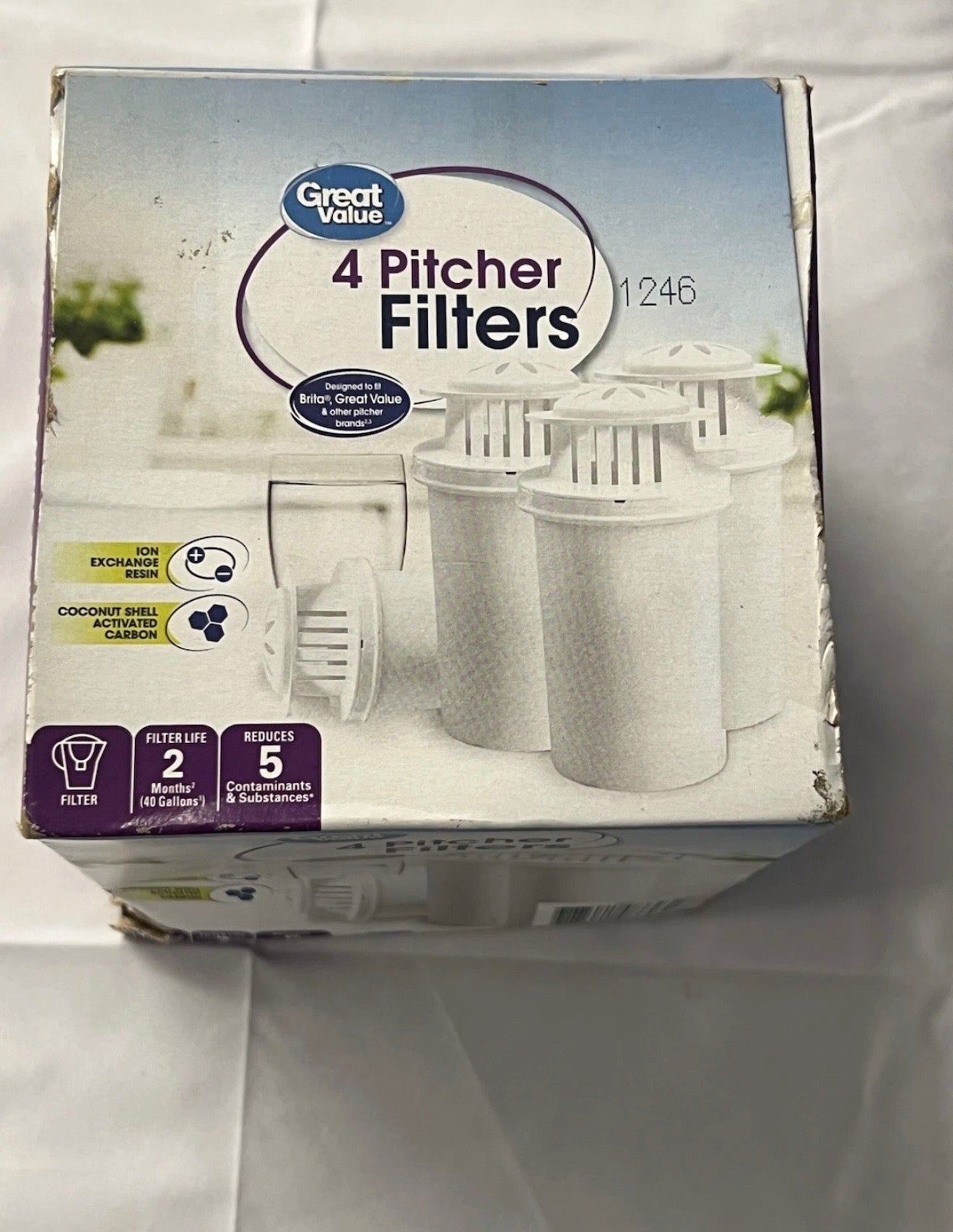 Great Value Universal Pitcher Replacement Filter, 4Pack