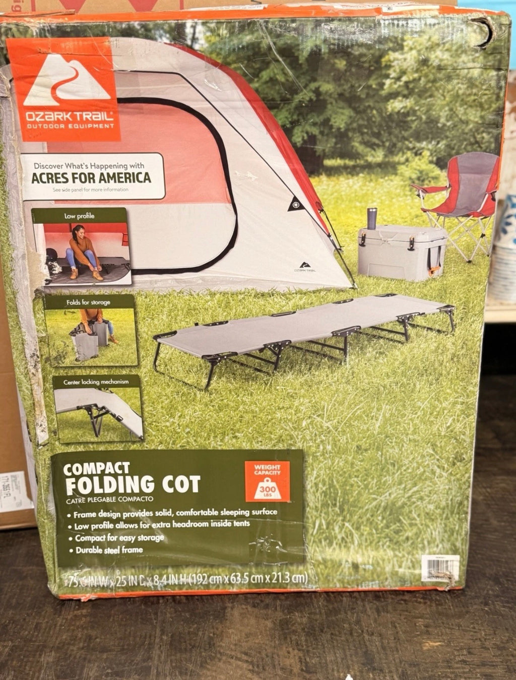 Ozark Trail Camping Folding with Easy Setup Cot Gray