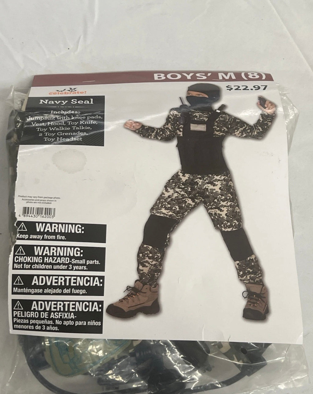 New Navy Seal Halloween Costume from Way to Celebrate Boys Size Medium (8)