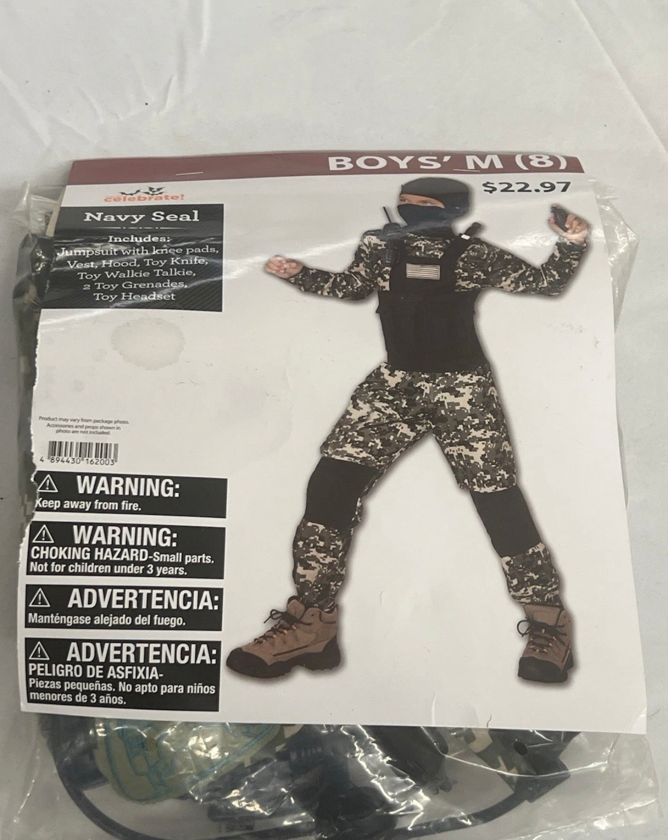 New Navy Seal Halloween Costume from Way to Celebrate Boys Size Medium (8)