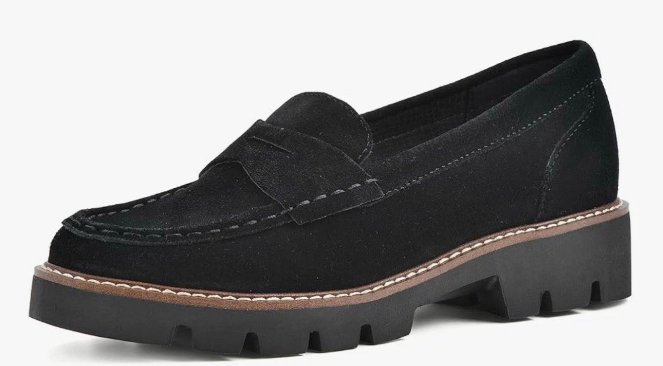 Blondo Women's Waterproof Dulce Loafer Black Suede Size 7W