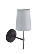 Better Homes & Gardens 1 Light Wall Sconce with Fabric Shade, Matte Black