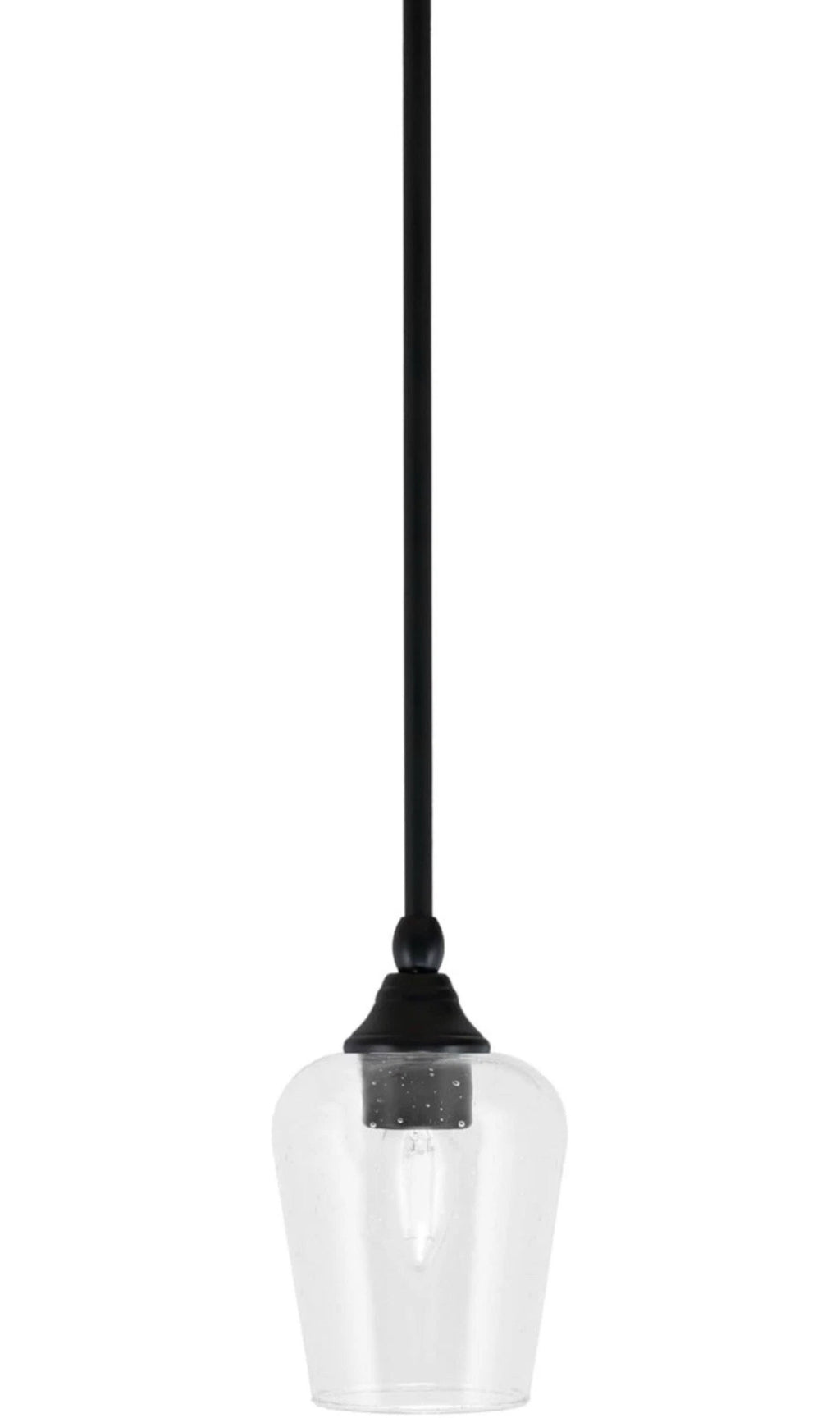 Toltec Lighting Stem Hung Mini Pendant, Matte Black Finish