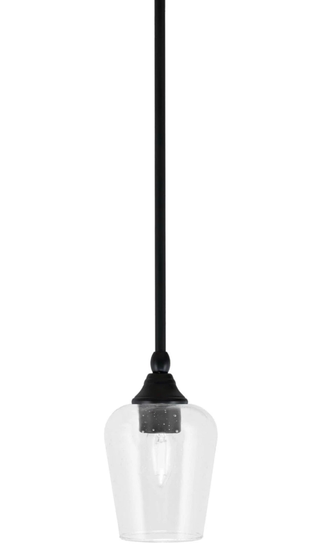 Toltec Lighting Stem Hung Mini Pendant, Matte Black Finish