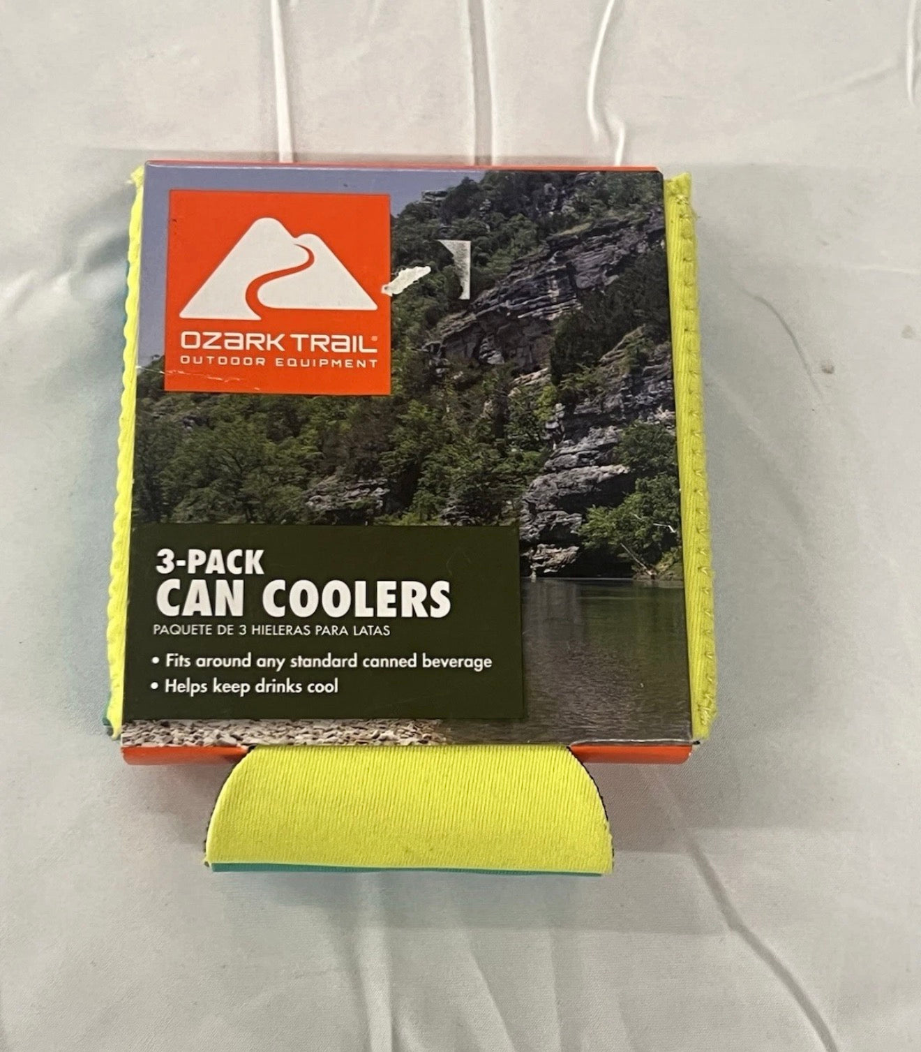 Ozark Trail Soft Sided 12 oz Can Drink Coolers Blue Yellow Green, 3 Pack