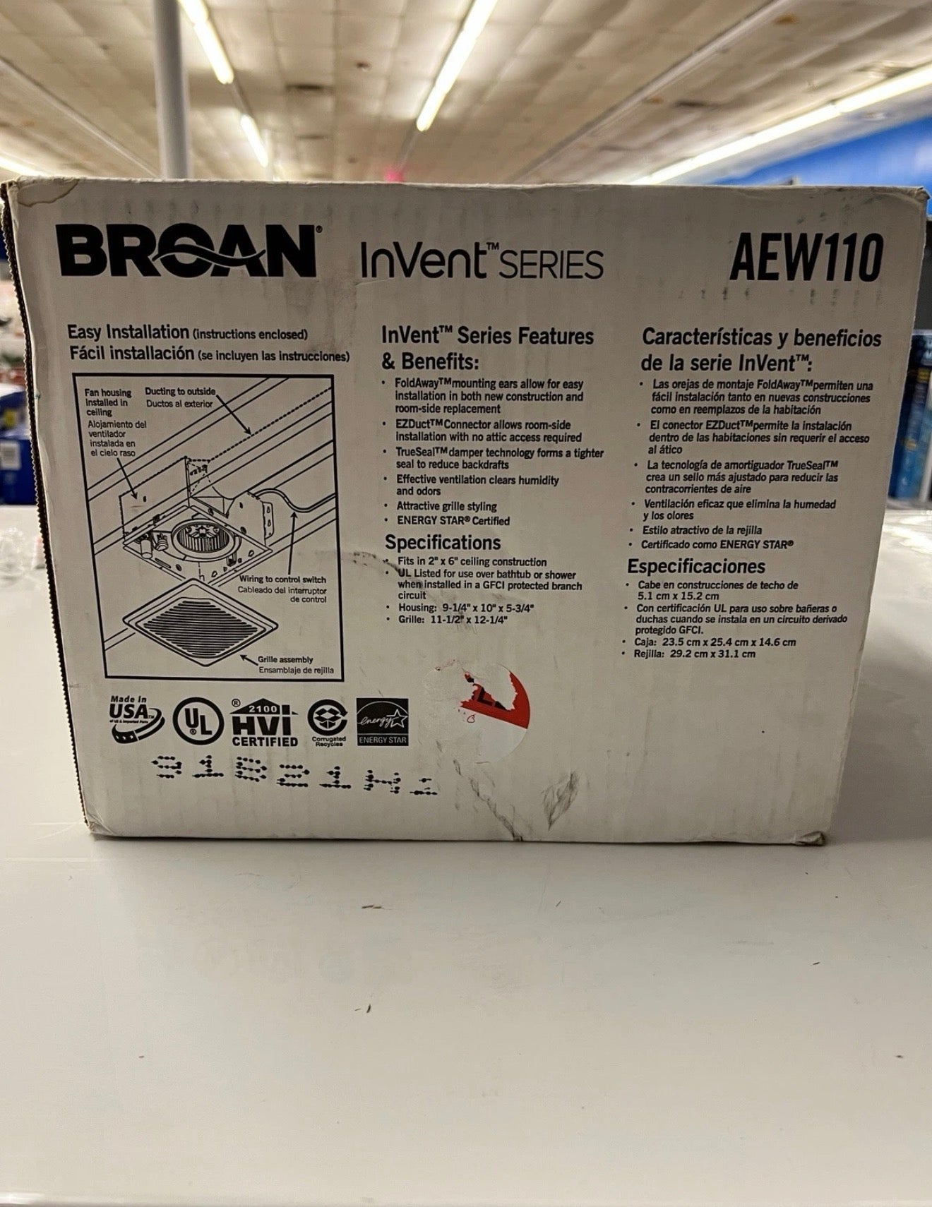 Broan InVent 110-CFM White Bathroom fan