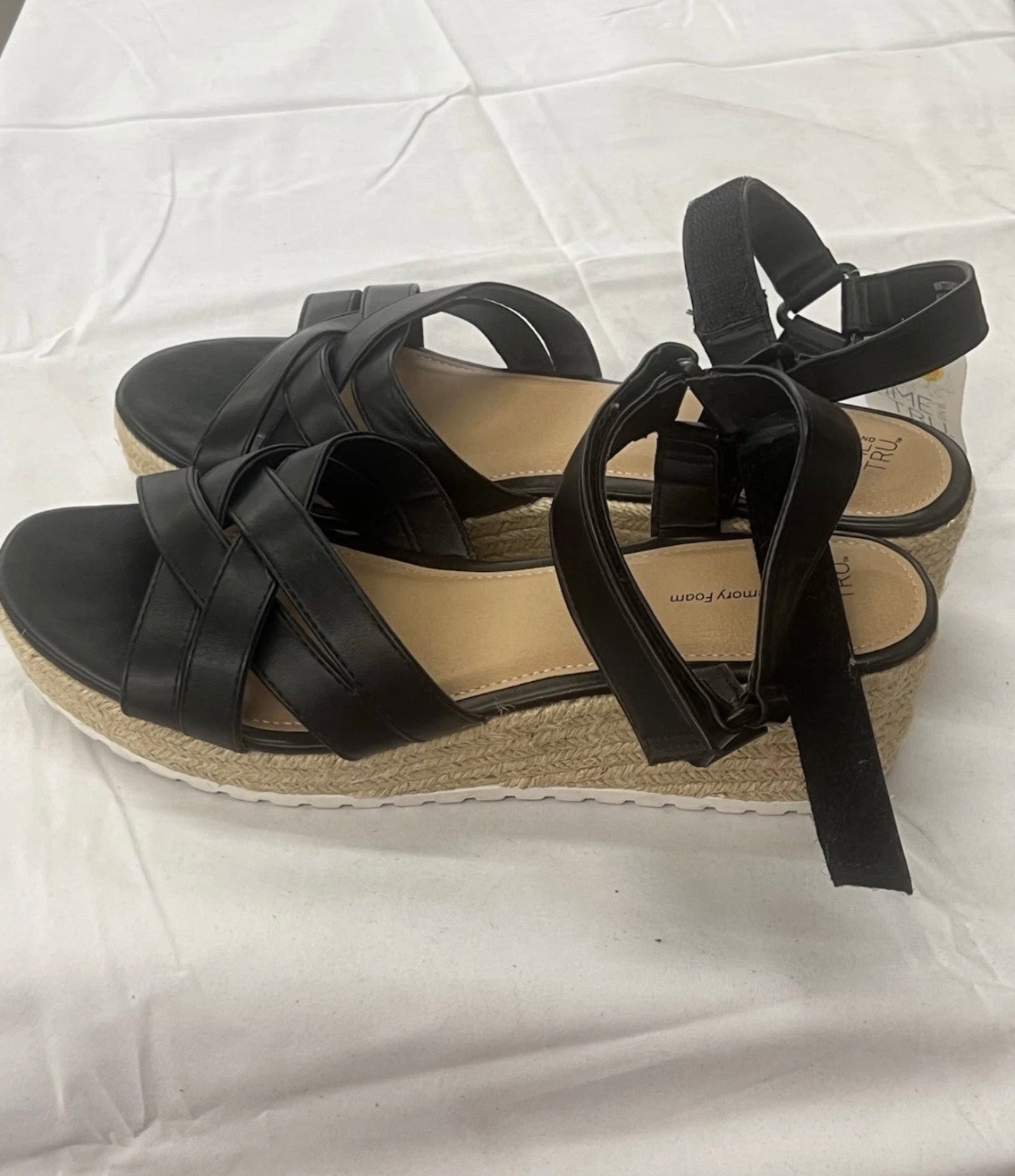 Time and Tru Women's Demi Wedge Sandals Size 11 With Strap