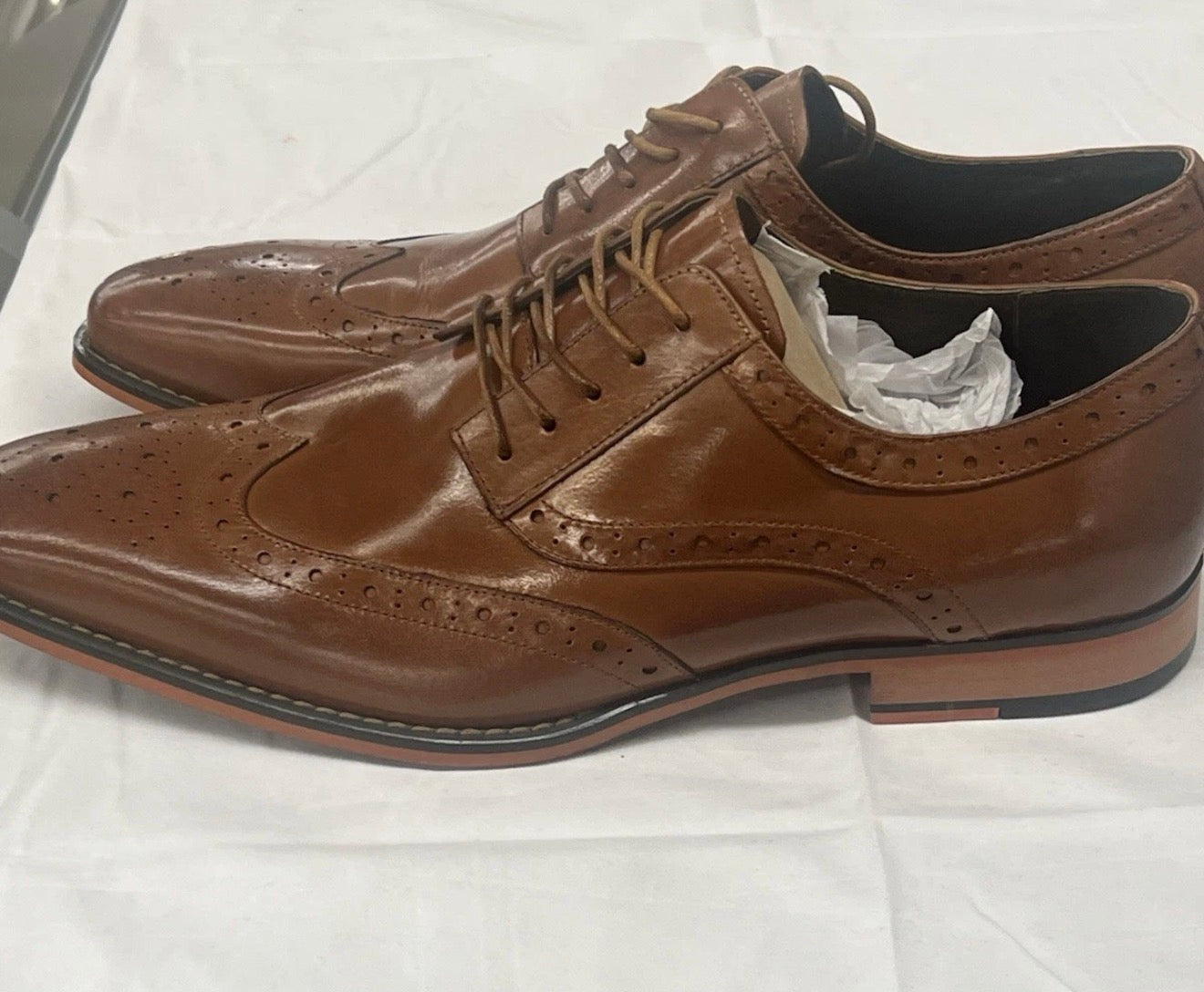 Stacy Adams Mens Tinsley Wingtip Oxford Brown Size 12 men’s