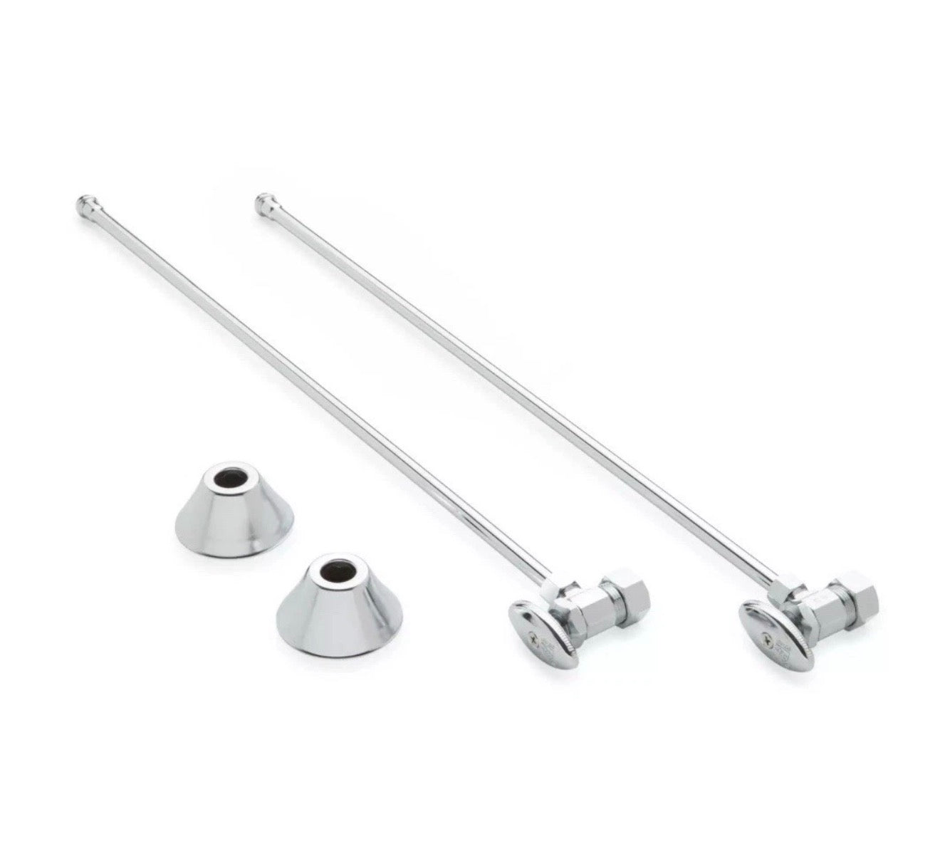 Bathroom Supply Kit with 5/8" OD X 3/8" OD Angle Stop - Chrome