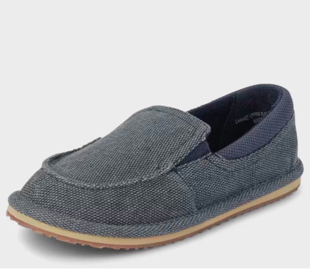 Toddler Boys Slip On Deck Shoes Navy Blue, Youth 4