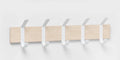 Mixed Material 5 Hooks Rail Matte White Brightroom Wall Mounted Decorative Hook