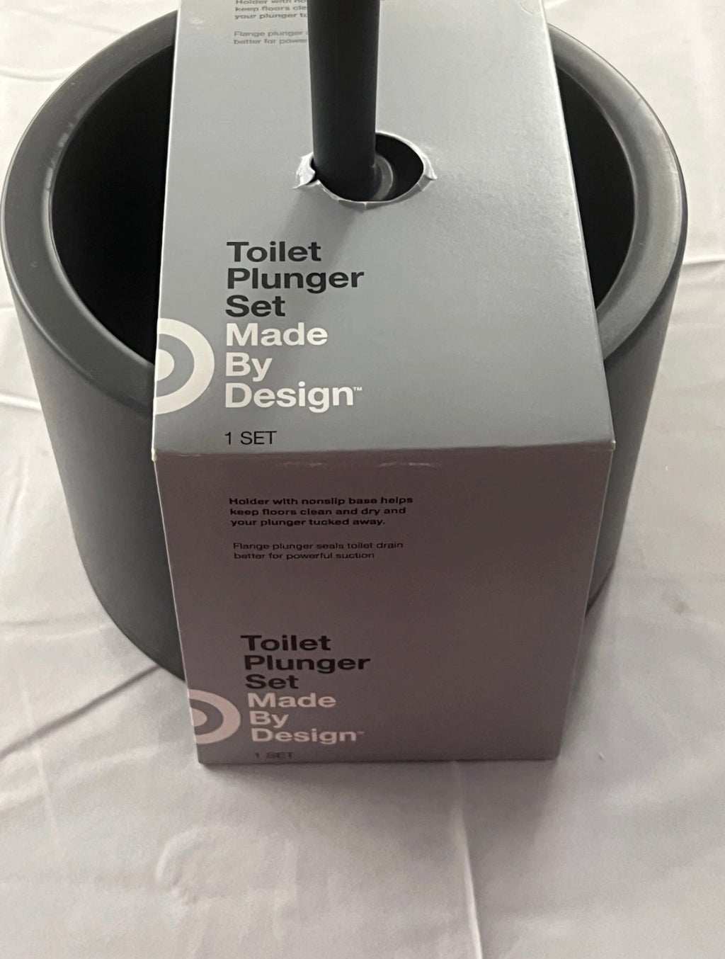 Design Toilet Plunger Set Grey 1 Count
