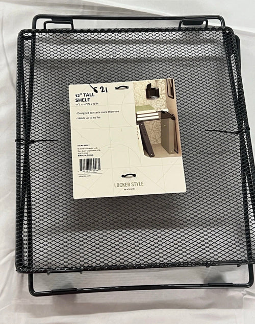 12" Mesh Metal Locker Shelf Gray - Locker Style byUBrands