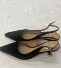 Sam Edelman Bianka Sling Heel Size 8W Black Leather Pointed Toe